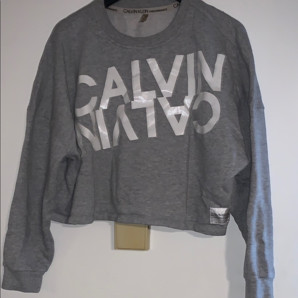 Calvin Klein Gray Hoodie Comfortable and Versatile